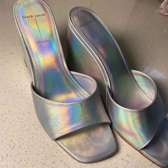 Black Suede Studio ~ Paloma Wedges - Picture 3 of 7